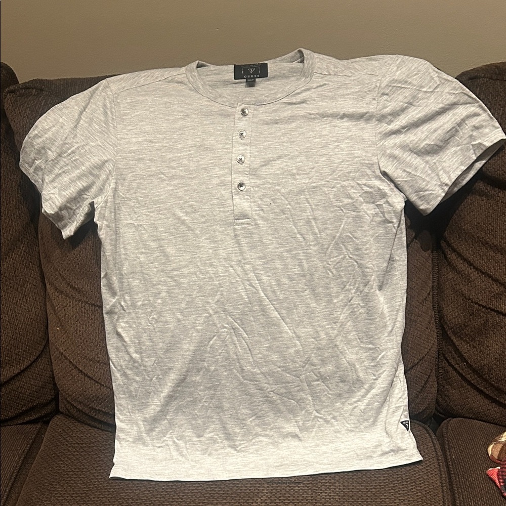 Guess Light Gray Short Sleeve Shirt